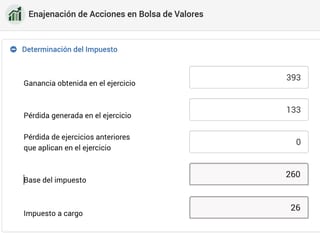 Declaración de ganancias y pérdidas por enajenación de acciones en la página del SAT