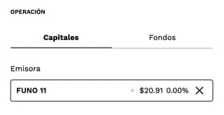 Comprando Fibra Uno en GMB+.
